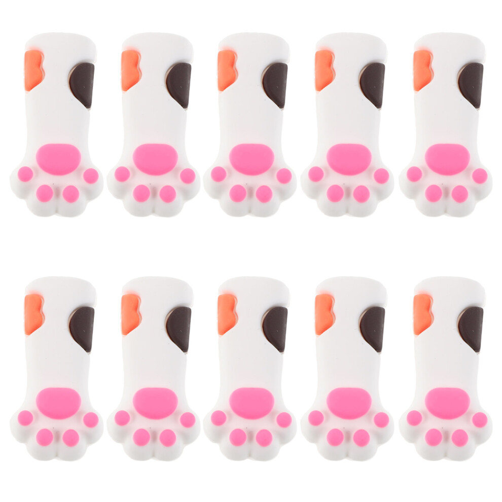 Vaguelly 20 Pcs Silicone Nipper Protective Sleeves Cat Paw Nail Scissors Covers