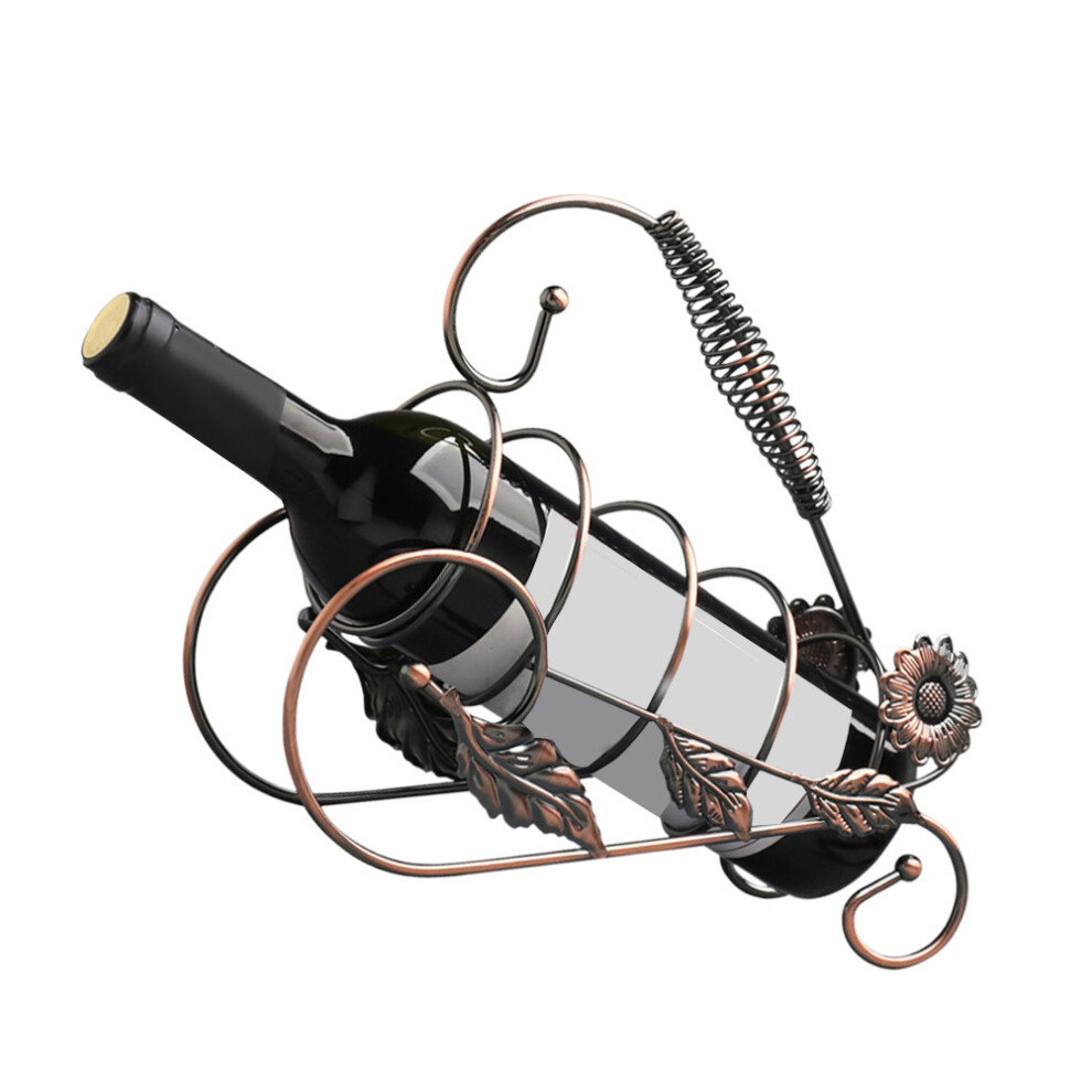 European Style Handheld Iron Wine Holder Display Rack Bronze-image-OPC-PKWWWCH-NEW