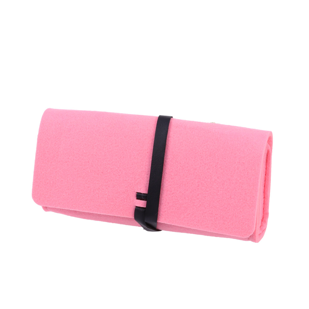 Inoomp Pink Retro Fashion Felt Glasses Case For Eyeglasses And Sunglasses