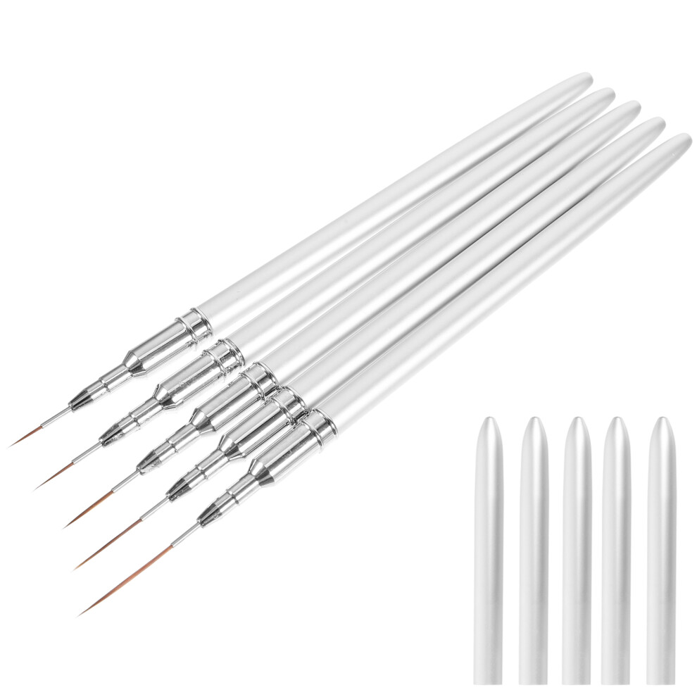 Solustre 5Pcs Nail Art Brushes For Gel Design And Diy Nails