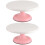 2Pcs Diy Cake Turntable Round Manually Rotating Baking Supply Pink 5