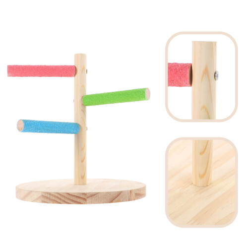 Bird Training Stand Portable Tabletop Perch For Small Parrots 2