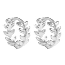 1Paar Damen Ohrringe Olivenblatt Silber Trendiger Ohrschmuck