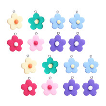 30Pcs Resin Flower Charms Pendant For Necklace Bracelet