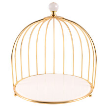 Elegant White Ceramic and Iron Birdcage Dessert Stand for Parties