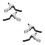 2Paires Leviers Aluminium Compatibles 6