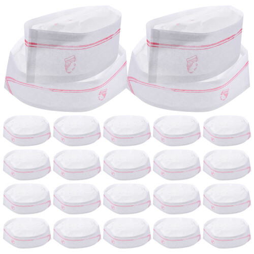 40Pcs Disposable Chef Hats For Bakery Cooking Uniform Caps