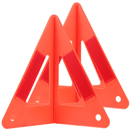 2 Sets Plastic Triangle Reflective Road Safety Kit For Car