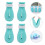 4Pcs Cat Anti-Scratch Non-Skid Paw Covers Blue 7