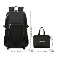 Faltbares Pack 0,25 kg 27x12x48 cm Schwarz/Hellblau/Armeegrün