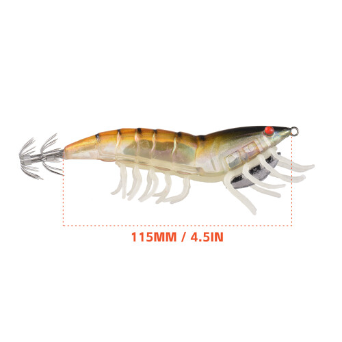 HYBRID Shrimp EGI Köder 115mm 20g Glow 3 Stück