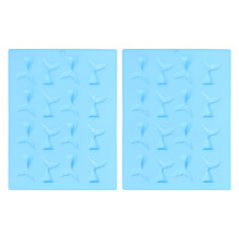 6 Pcs 16 Lattices 3D Mermaid Tails Non-Stick Fondant Cake Mold Blue
