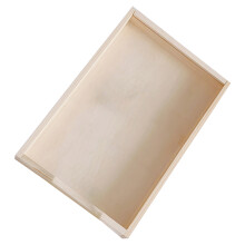 1Pc Beige Wooden Nail Display Box with Transparent Lid Dustproof Case