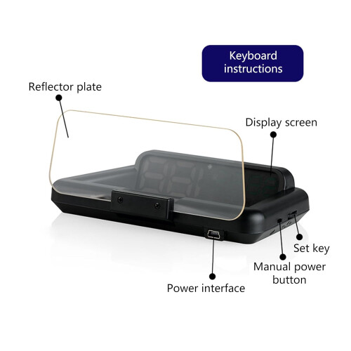 Windscreen On Board Computer Car Windshield Digital Speedometer Projector HUD MPH RPM Head Up Display Navigation Aid 1
