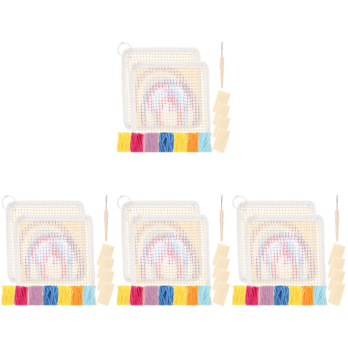 4 Sets Hand-Made Embroidery Coaster Diy Cup Mat Tools 1