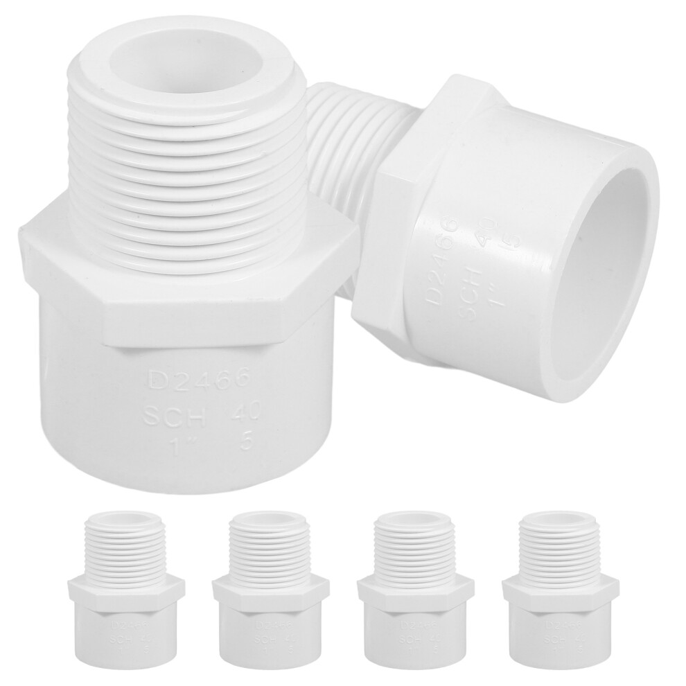 18 Pcs White Pvc Pipe Fittings Npt Male Adapter Coupling 33.4Mm 031049676802