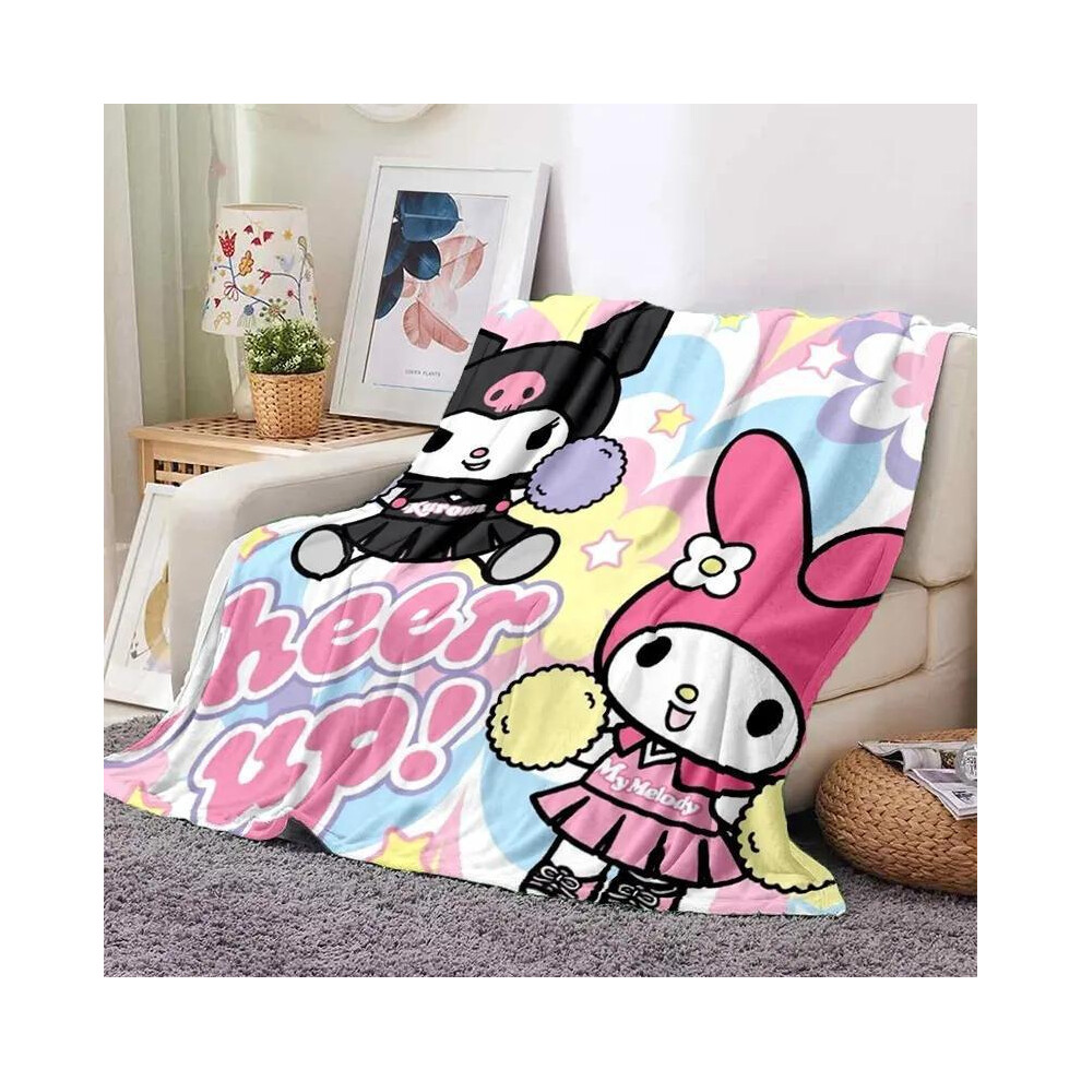 (3, 75*100) Cartoon/Anime Kuromi Flannel Blanket for Kids - Cute My Melody-image-OPC-PKWY2NW-NEW