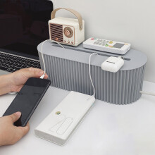 Blue Cable Management Box, Plastic, 378g, Desk Power Cover