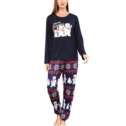 Weihnachts-Pyjama-Set Rundhals Langarm Schwarz XL 2