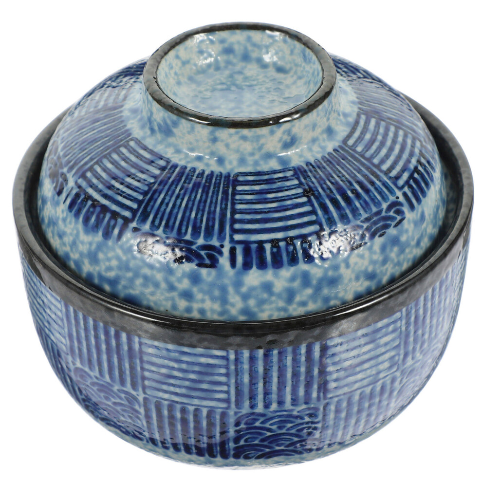 5 Sets Japanese Style Covered Soup Bowl With Spoon-image-OPC-PKWYMBG-NEW