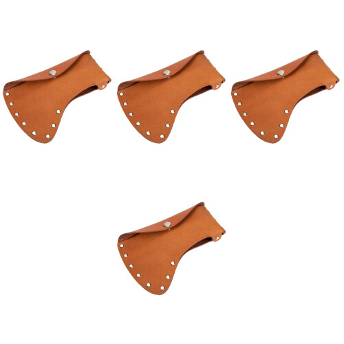 4Pcs Cattlehide Sheath Portable Head Cover 2