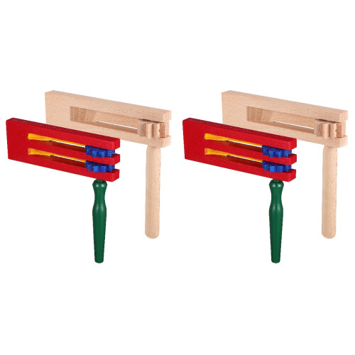 4 Pcs Wooden Ratchet Spinners Handheld Percussion Instrument 1