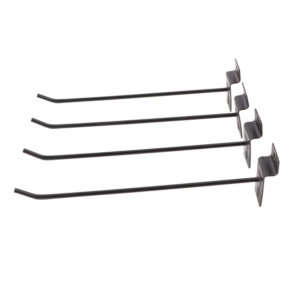 30Pcs Black Iron Panel Hooks, 20X0.42cm, Heavy Duty Slatwall Pegs 9441351934148