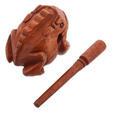 2Pcs Wooden Frog Guiro Percussion Instrument Wood Block