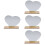 4Pcs Wooden Base Desktop Mirror Acrylic Heart 8