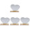 4Pcs Wooden Base Desktop Mirror Acrylic Heart 4