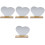4Pcs Wooden Base Desktop Mirror Acrylic Heart 5