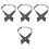 4St Polyester Dames Cross Tie Zwart Verstelbaar Formele Accessoires 5