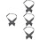 4St Polyester Dames Cross Tie Zwart Verstelbaar Formele Accessoires 8