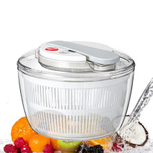 Salad Spinner Multi-Function Vegetable Dryer With Dehydration Lid Press And Rotate Greens Herbs Berries Fruits White