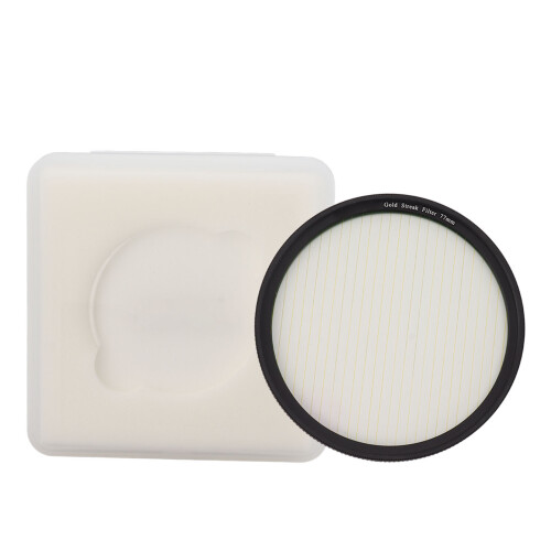 Gold Streak 77mm Filter Lichtflare optisches Glas 1