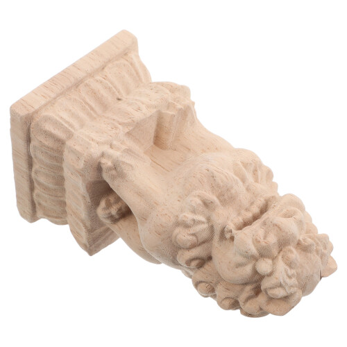 4Pcs Solid Wood Lion Sculpture Column Caps For Garden Arch