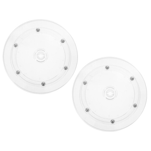 8 Pcs Plastic Turntable Display Stand 360 Degree Rotation Transparent 2