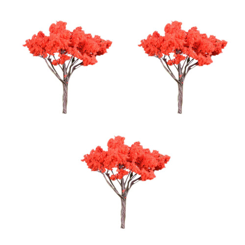 3Pcs Artificial Red Tree for Container Garden and Home Decor 2