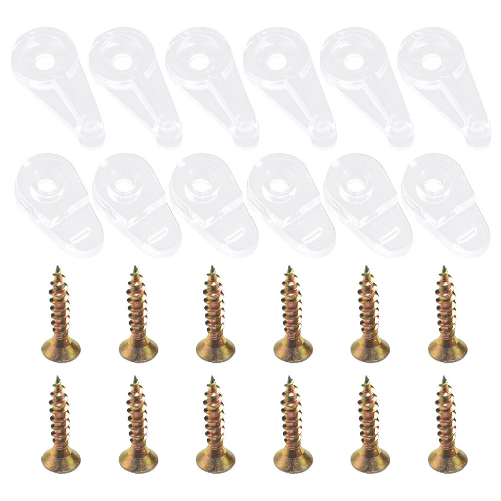 300 Sets Glass Clips Plastic Retainer With Screws 032265294061