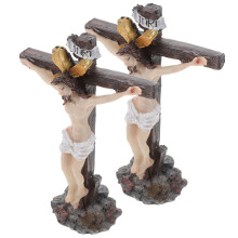 8 Pcs Cross Resin Figurine Decor For Bedroom