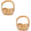 2Stk Holz Snackkorb Beige Wurzelfräsung Und Serviertablett 6