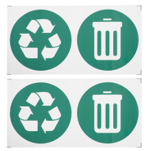 4 Sheets Self-Adhesive Trash Can Waste Sorting Sticker