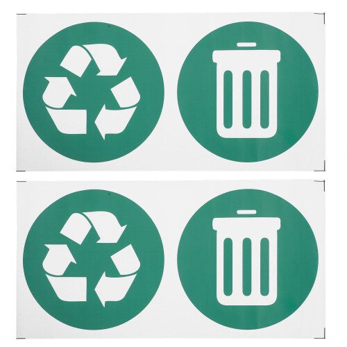4 Sheets Self-Adhesive Trash Can Waste Sorting Sticker