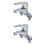 2 Pcs Copper Double Hole Faucet For Bathroom Kitchen Sink 5