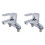 2 Pcs Copper Double Hole Faucet For Bathroom Kitchen Sink 2