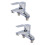 2 Pcs Copper Double Hole Faucet For Bathroom Kitchen Sink 7