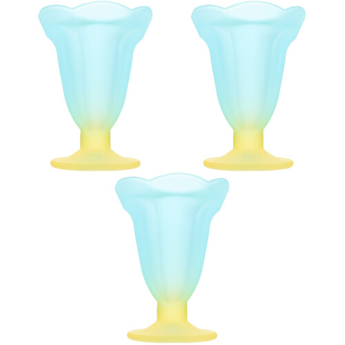 3Pièces Coupes Sundae En Verre Solide Pour Glaces 2