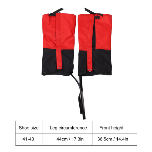Waterproof Snow Boot Gaiters Lightweight, Red, Size 41-43 1