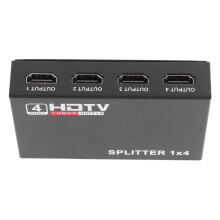 1 Eingang 4 Ausgänge 1080P USB-Aluminiumlegierungs-HD-Splitter 10x7x3cm