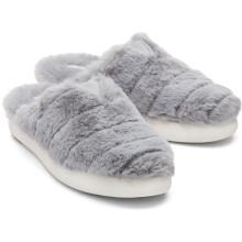 (Grey, 6 (Adults')) TOMS Alpargata Mallo Polyester Faux Fux Women's Mid Grey Faux Fur Mules